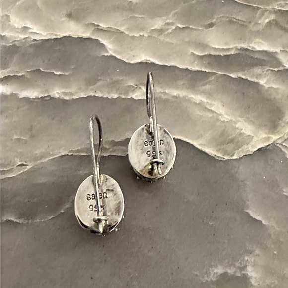 Elegant Sterling Silver and Smokey Topaz Pierced Earrings - Picture 3 of 3